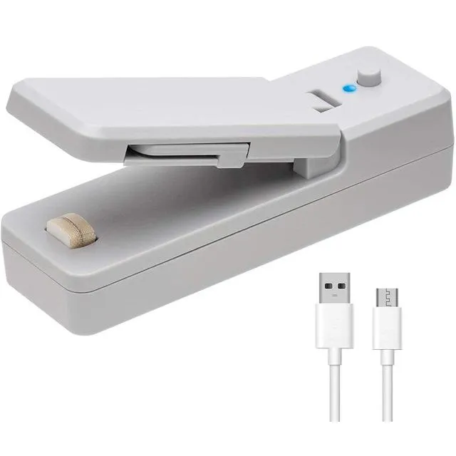 2 in 1 Mini Portable USB Rechargeable and Battery Powered Heat Sealers With Cutter Knife