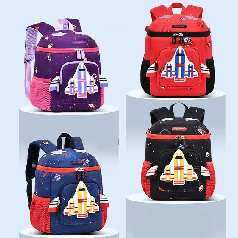 3D Rocket Design Kids School Bag