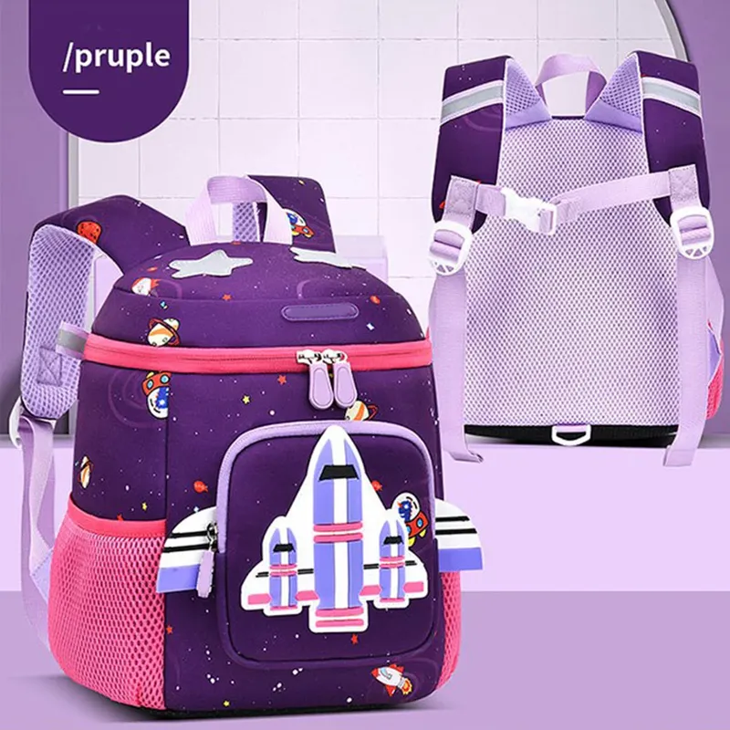 3D Rocket Design Kids School Bag