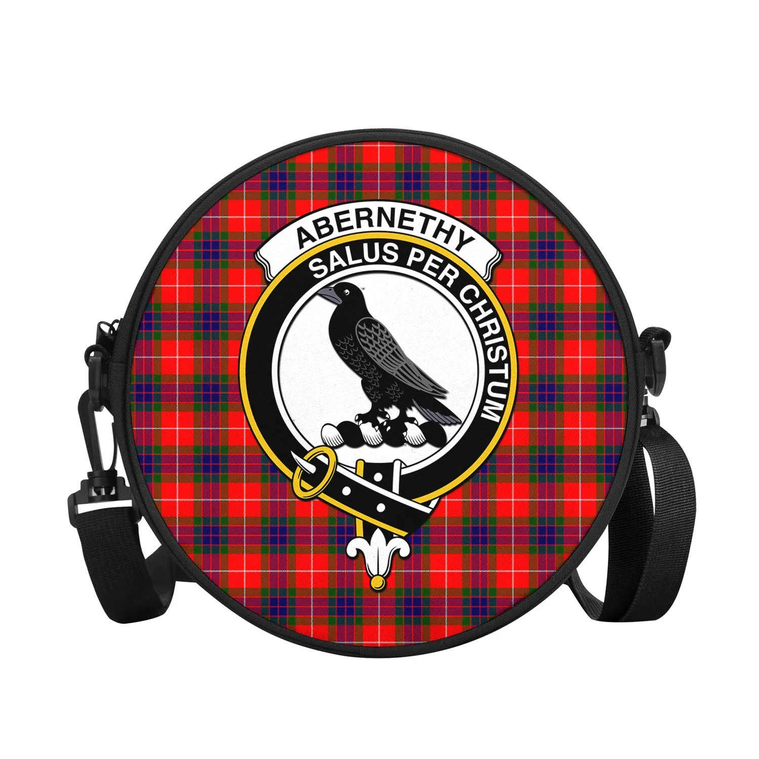 Abernethy Tartan Round Satchel Bags with Family Crest