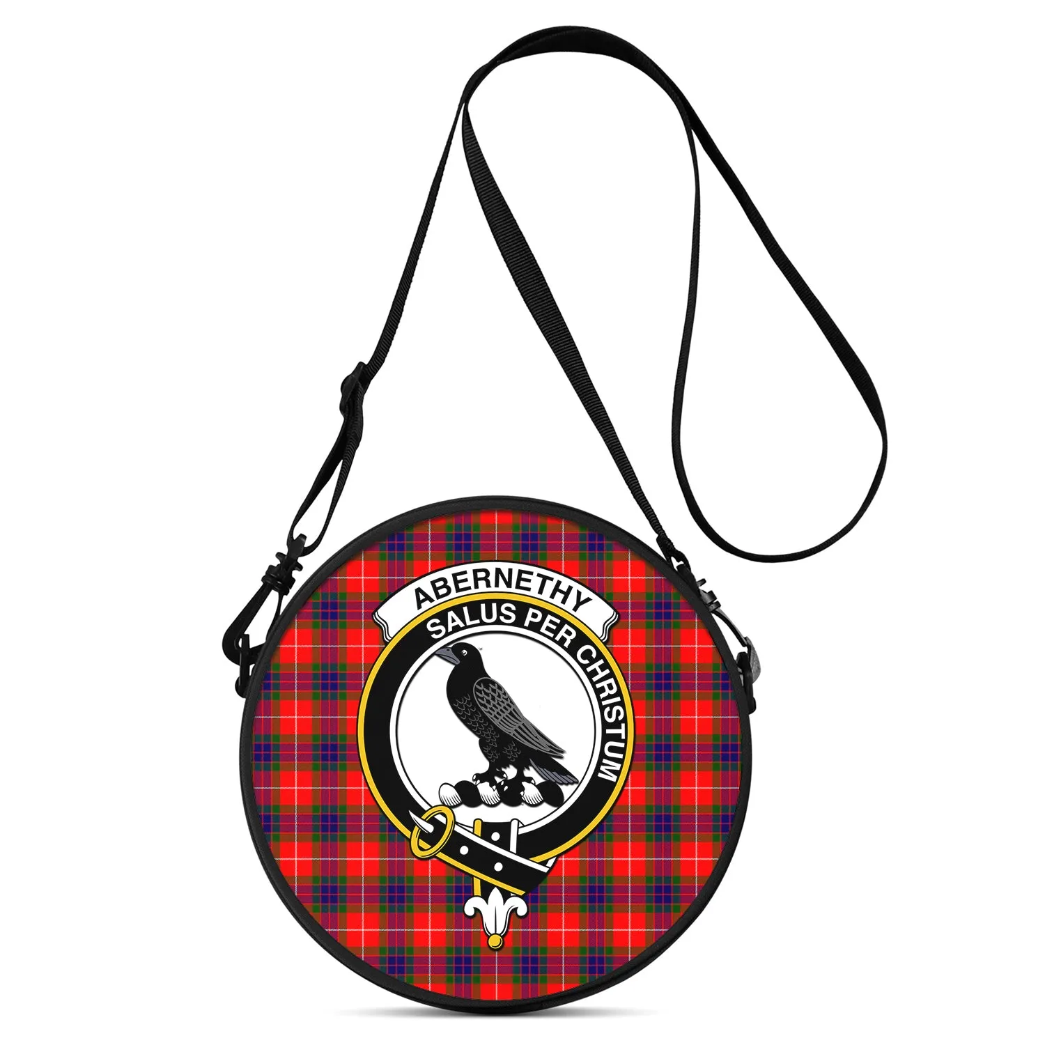 Abernethy Tartan Round Satchel Bags with Family Crest