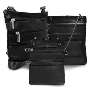 All Leather Set Of 3 Casual On The Go Bags