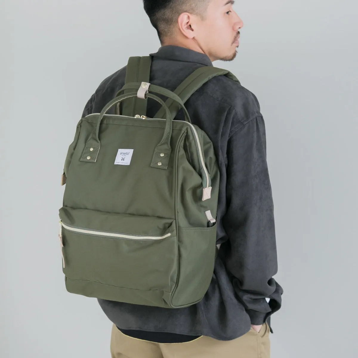 Anello Cross Bottle Backpack Large in Olive