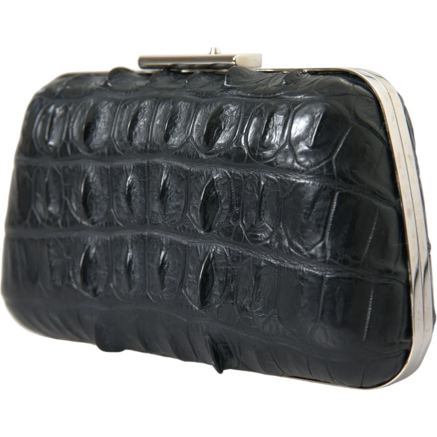 Balenciaga Elegant Crocodile Leather Evening Clutch