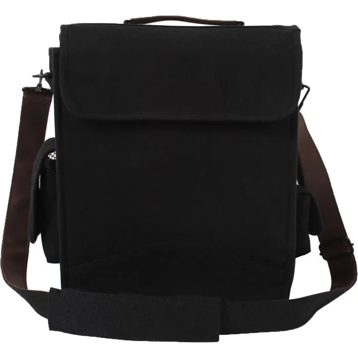 Black M-51 Messenger Shoulder Bag Canvas & Leather Engineers Field Crossbody