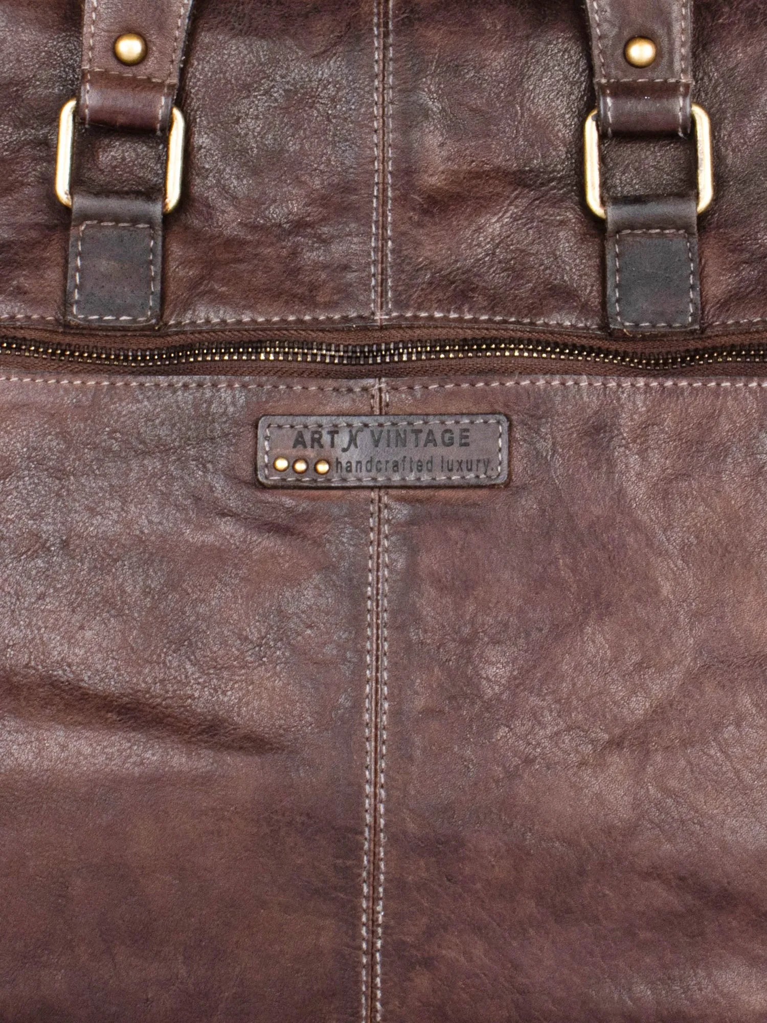 Brown Leather Laptop Bag By Art N Vintage