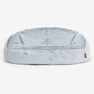 Bubble Sofa Bean Bag - Fluffy Faux Fur Rabbit Dusty Blue