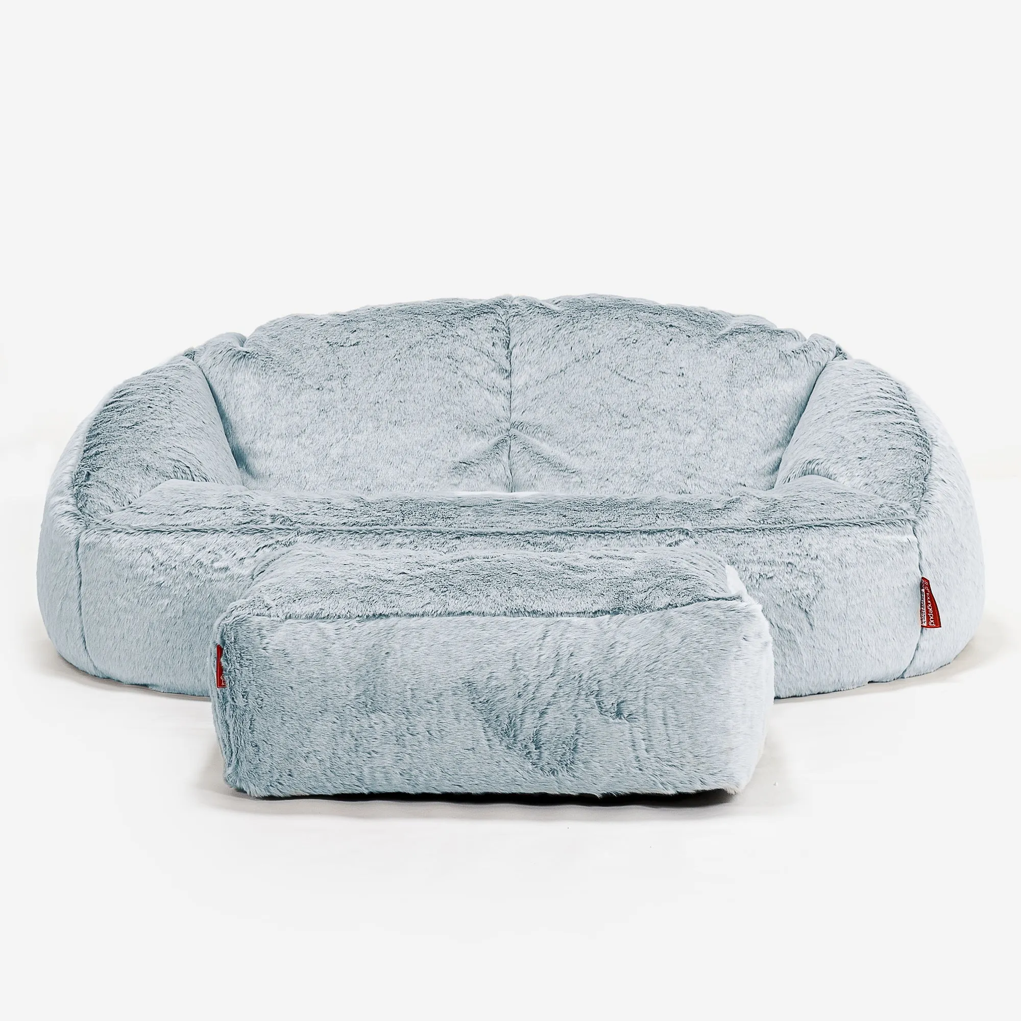 Bubble Sofa Bean Bag - Fluffy Faux Fur Rabbit Dusty Blue