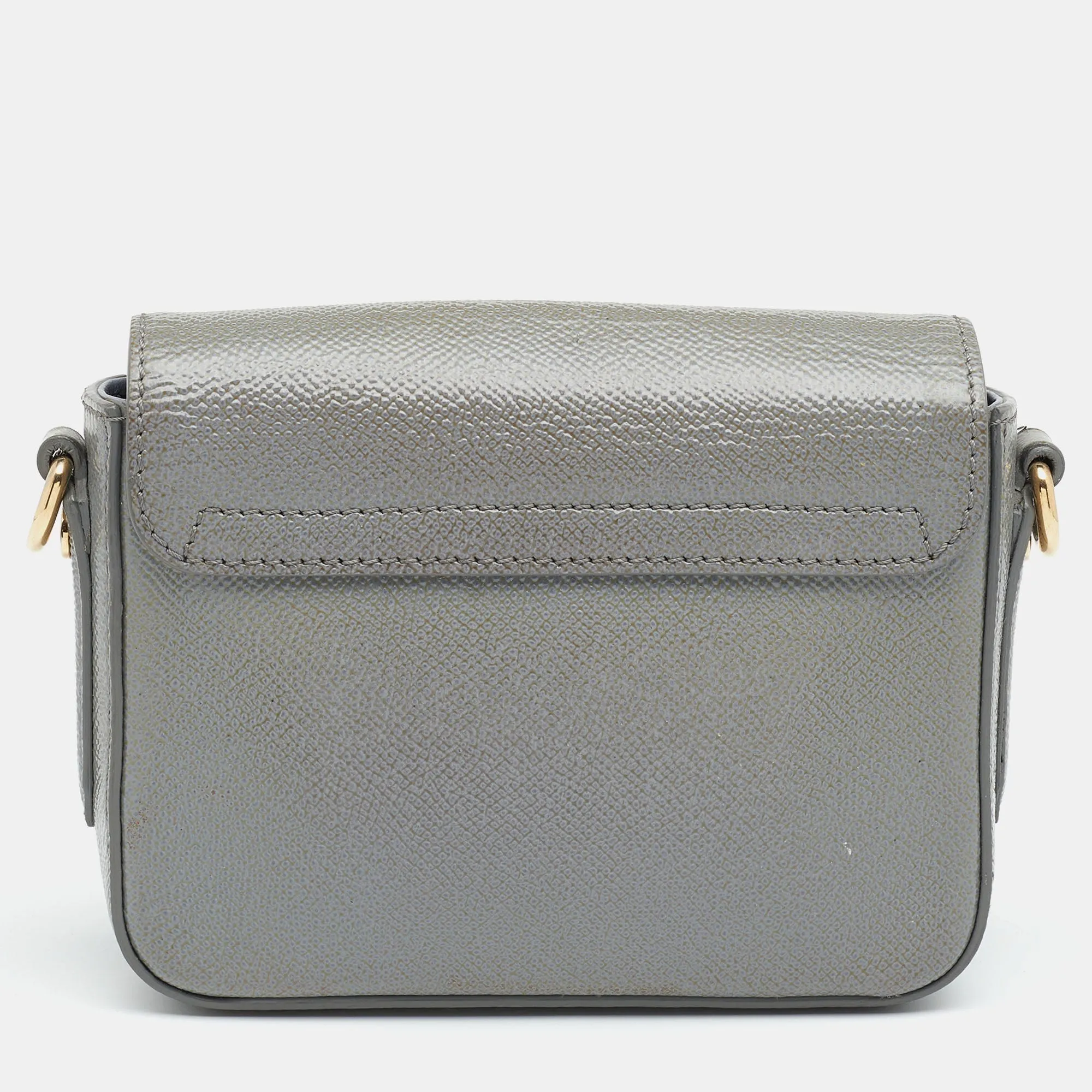 Burberry Grey Patent Leather Berkeley Crossbody Bag