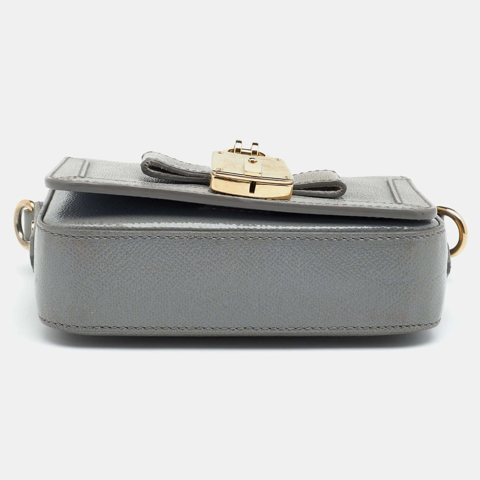 Burberry Grey Patent Leather Berkeley Crossbody Bag