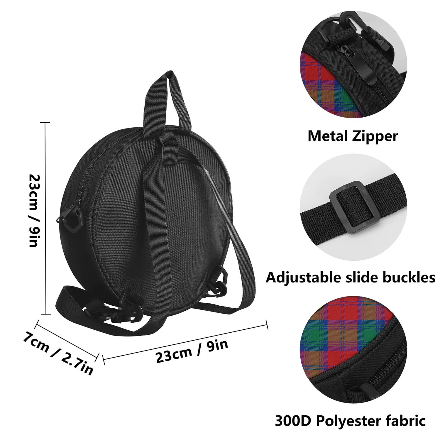 Byres (Byses) Tartan Round Satchel Bags with Family Crest