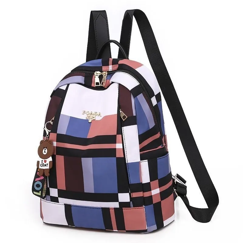 Casual Women Plaid Waterproof Backpacks