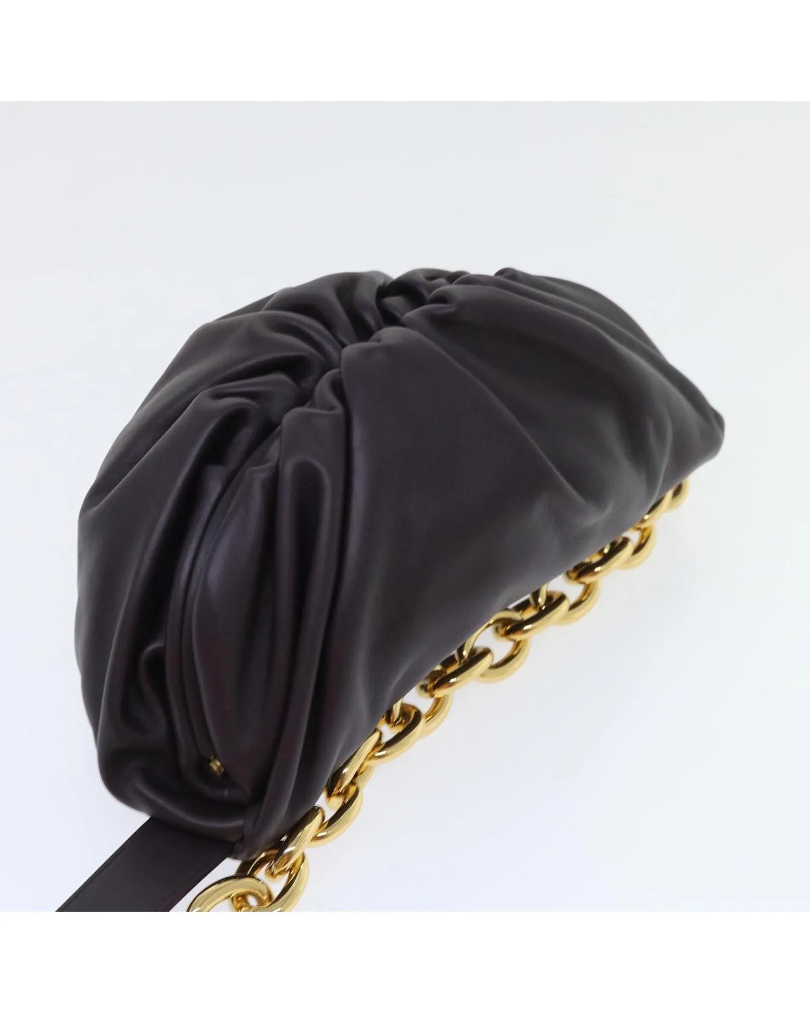 Chain Shoulder Bag Leather Auth