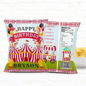 Circus Birthday Favor Bags | Red & Black Design | Customizable