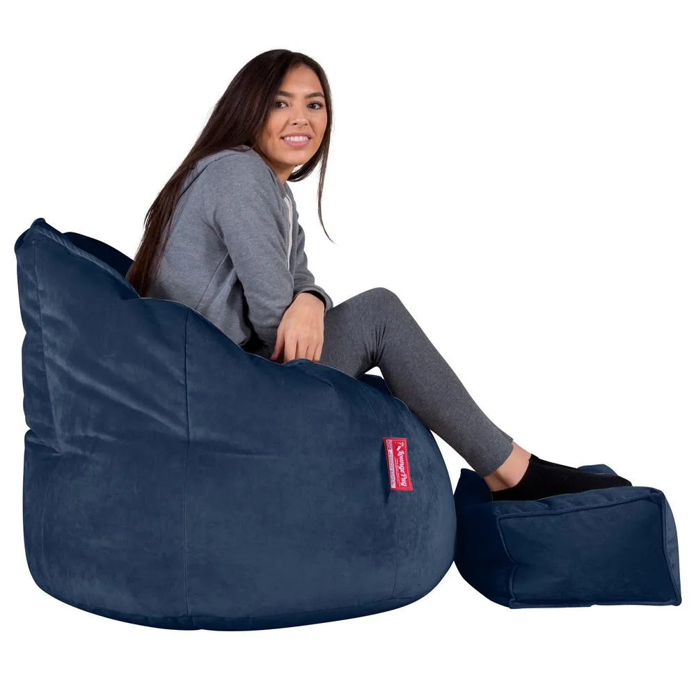 Cuddle Up Beanbag Chair - Velvet Midnight Blue