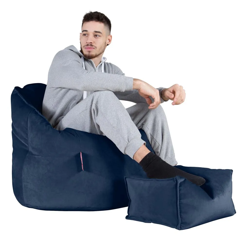 Cuddle Up Beanbag Chair - Velvet Midnight Blue