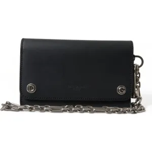 Dolce & Gabbana Elegant Black Leather Shoulder Bag