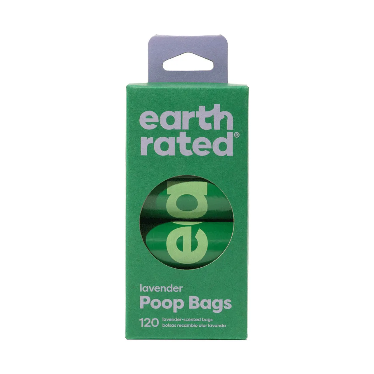 Earth Rated Poop Bags 120 Bags Lavender Scented 8 x 15 Refill Rolls