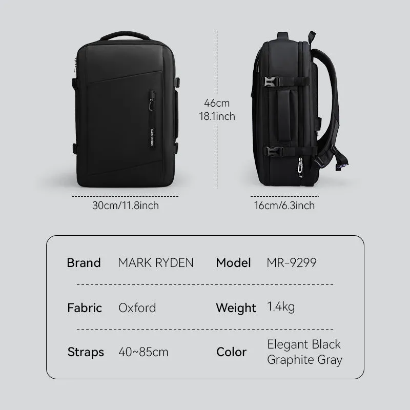 Expandos Compression: Larger And More Professional Multifunctional Buisness Backpack YKK Zipper