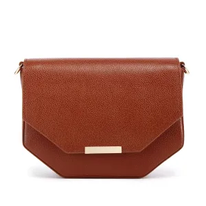 Faye Leather Handbag/ Crossbody bag: BROWN