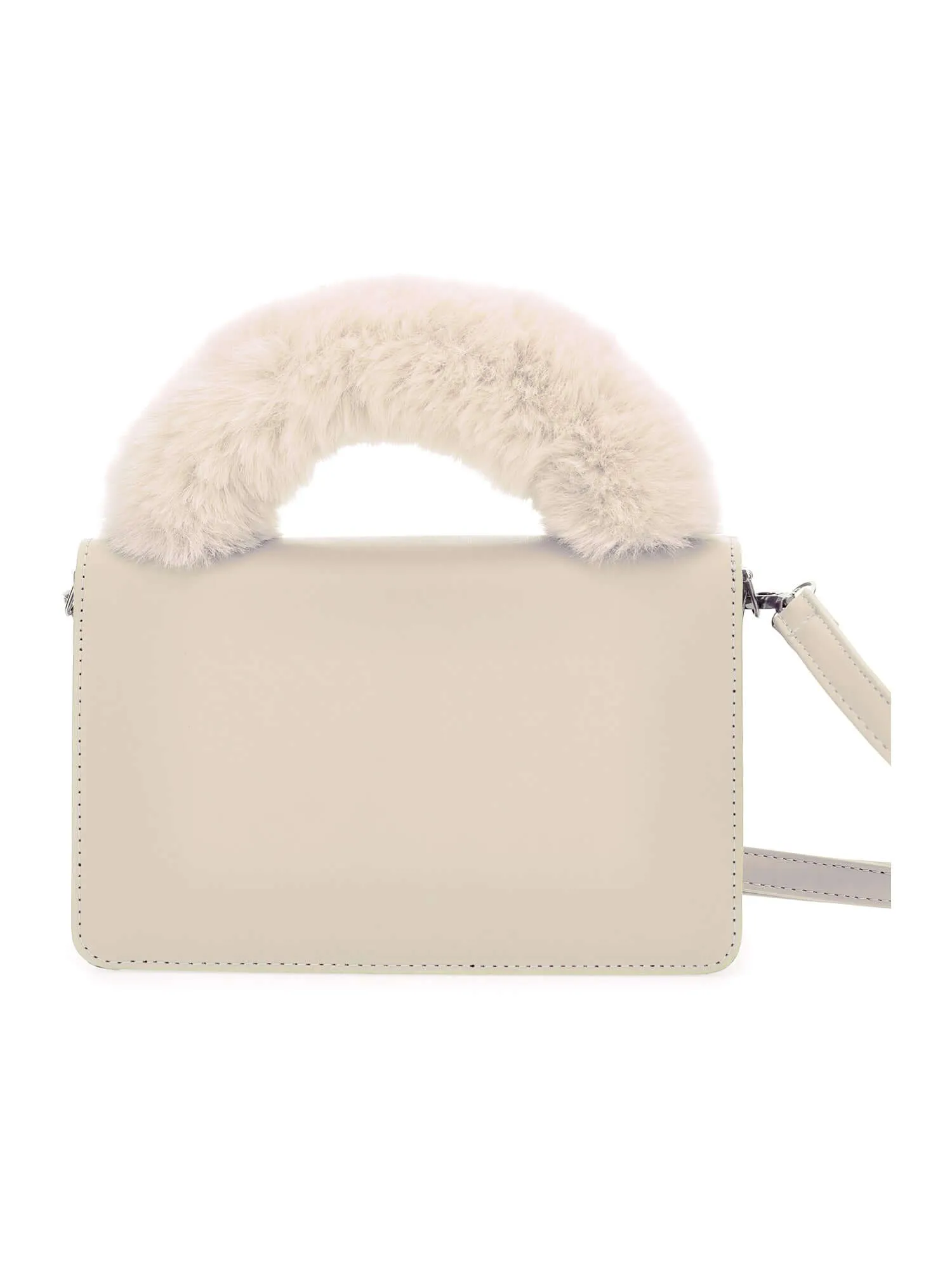 Girls Cream Faux Fur Bag