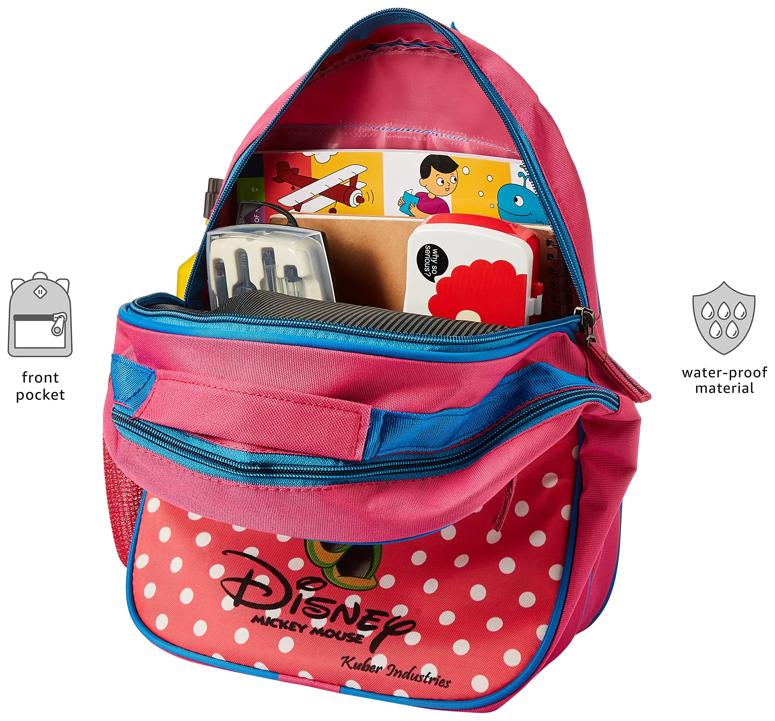 Heart Home Disney Frozen School Bag | Kids School Bags | Student Bookbag | School Bag for Girls & Boys | School Backpack for Kids | 3 Compartments School Bag | Pink