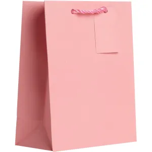 Heavyweight Solid Color Medium Gift Bags, Matte Pastel Pink