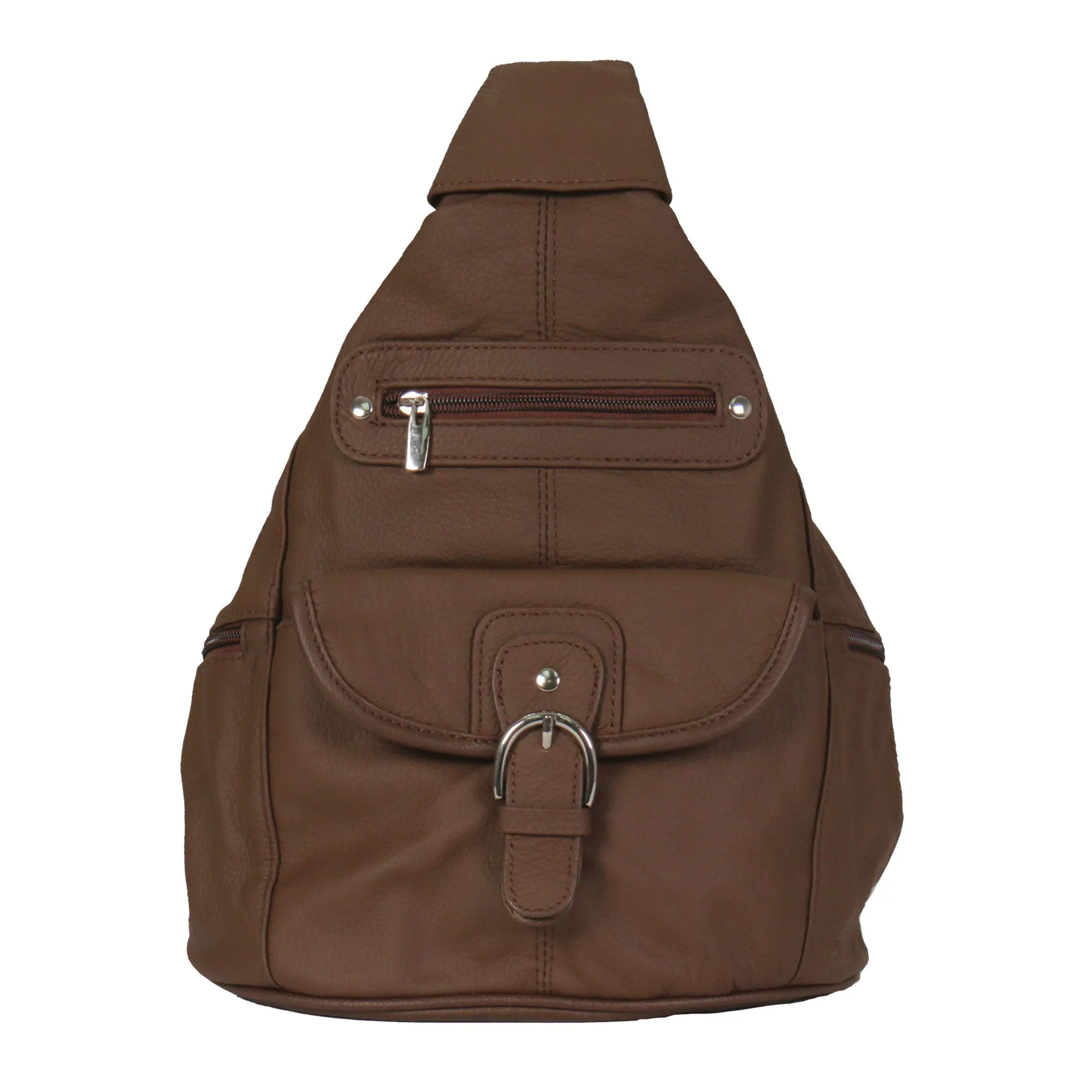 Hot Leathers BPA1017 Genuine Brown Leather Backpack Purse