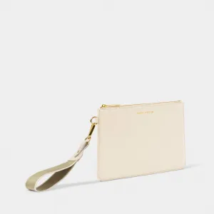 Katie Loxton Zana Canvas Wristlet Pouch Off White