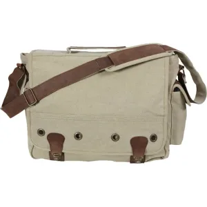 Khaki - Trailblazer Laptop Bag with Leather Accents