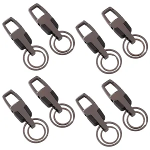 Kuber Industries Keychain/Keyring/Key Tag|Car Key Clip, Key Holder, Key Organizer|Pack of 8| (Grey)