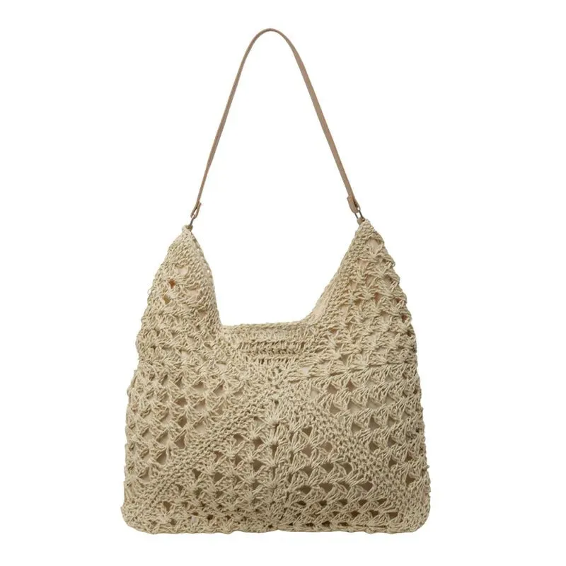 Large-Capacity Woven Straw Hollow Summer Shoulder Bag