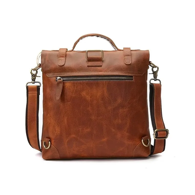 Luxury Crazy Horse Leather Men's Shoulder Bag