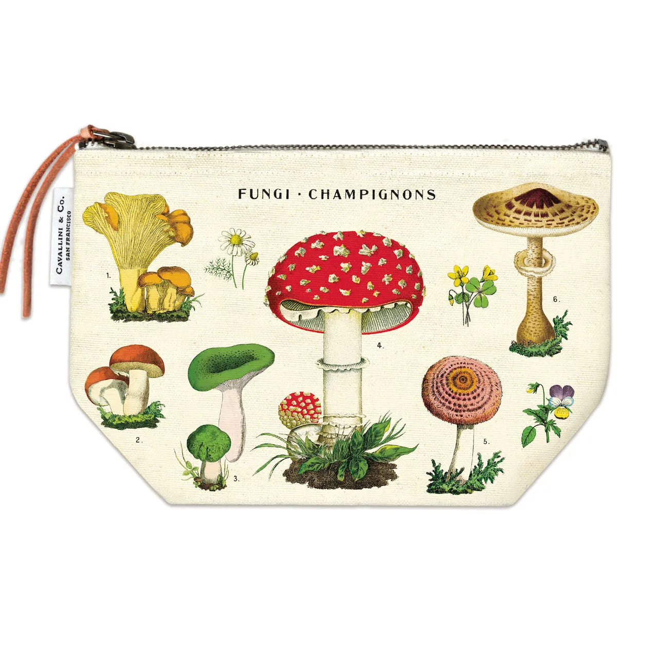 Mushroom Canvas Zip Pouch