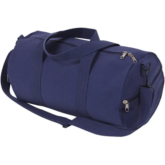 Navy Blue Heavyweight Cotton Canvas Duffle Bag Sports Gym Shoulder & Carry Bag 19"x9"x9"