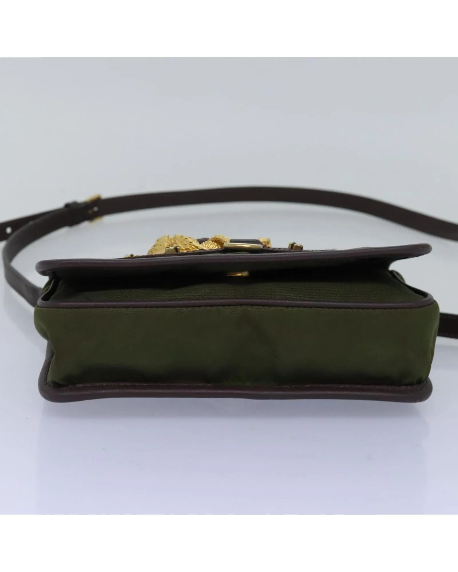 Nylon Khaki Shoulder Bag