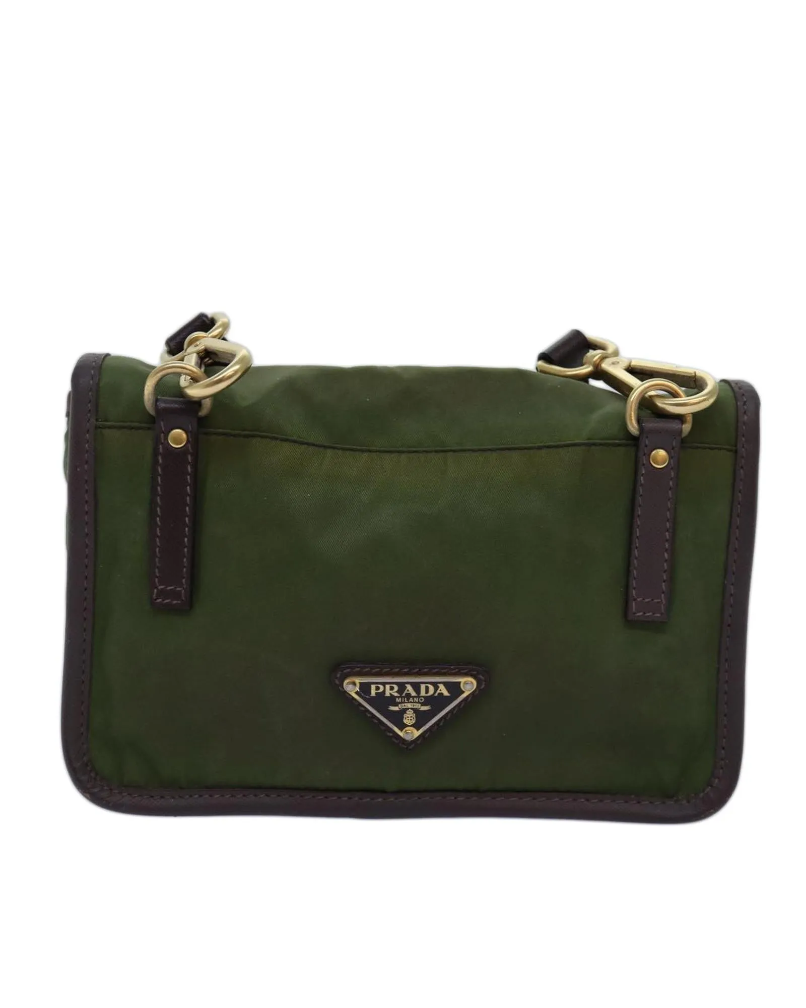 Nylon Khaki Shoulder Bag