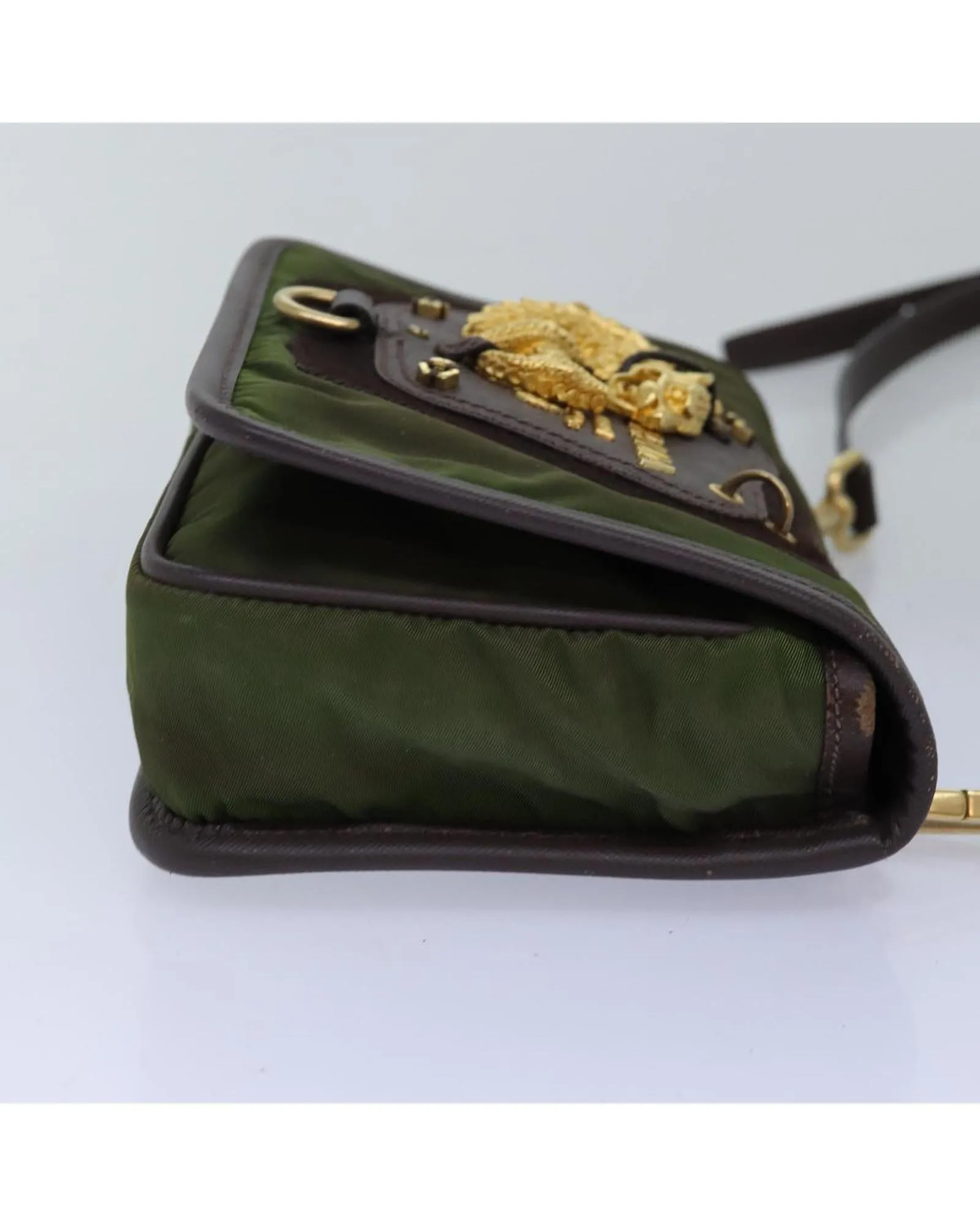 Nylon Khaki Shoulder Bag