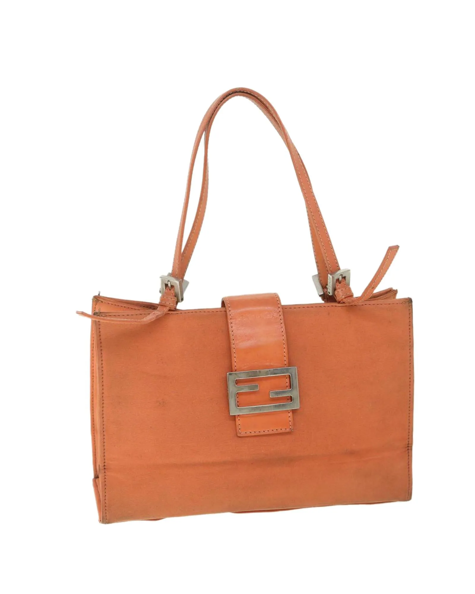 Orange Nylon Shoulder Bag