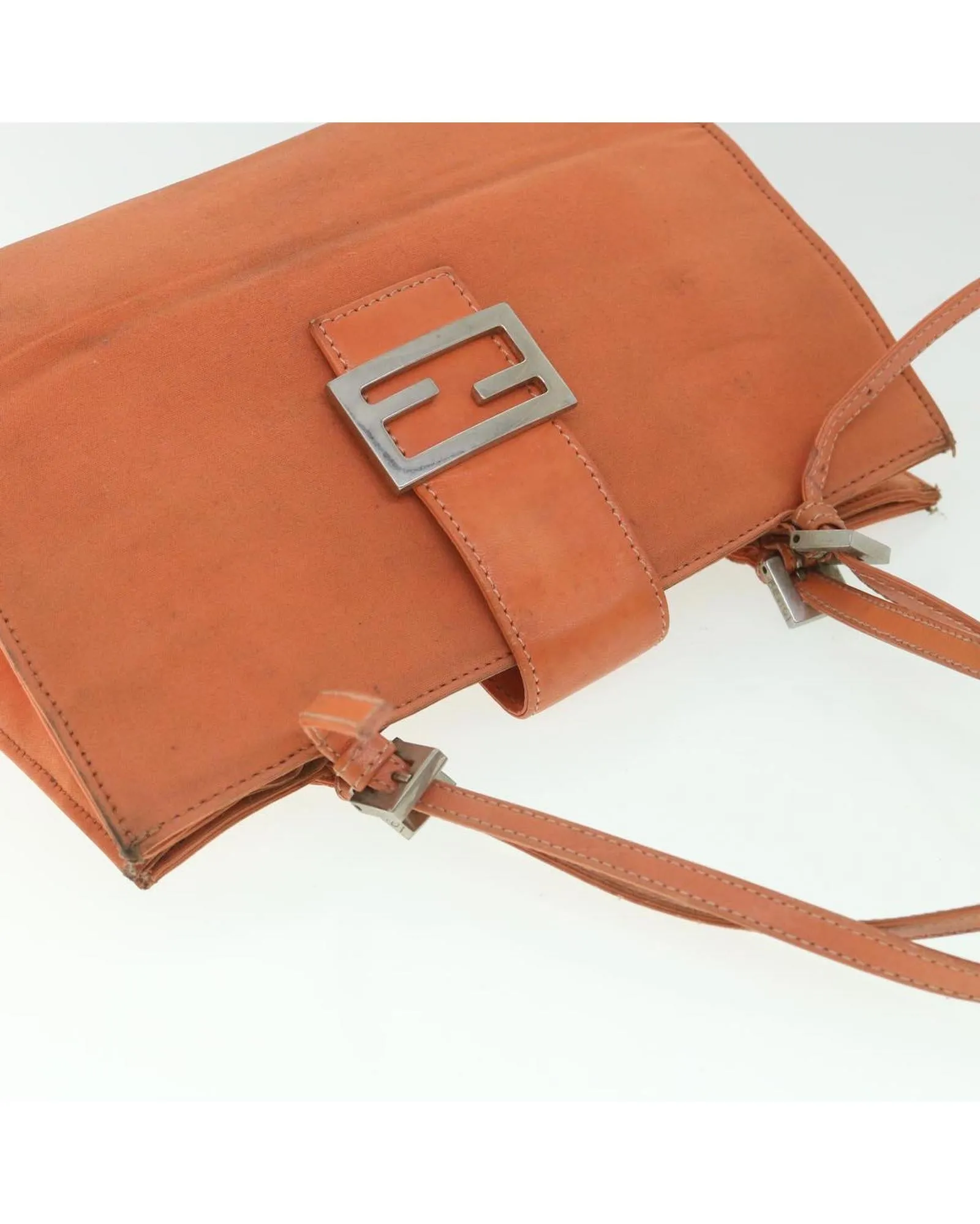 Orange Nylon Shoulder Bag