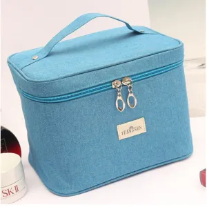 simplism style fashion canvas large capacity cosmetic case