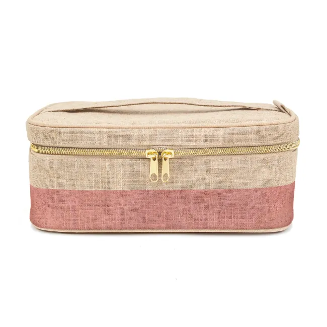 soyoung linen essentials poche - rose gold colour block