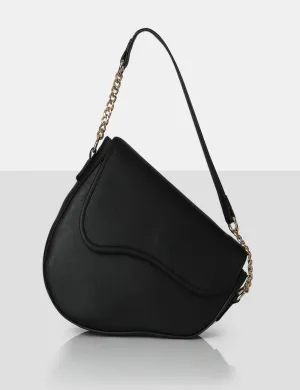 The Fox Black Saddle Shoulder Bag