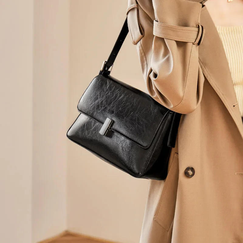 Versatile and Stylish Calf Leather Crossbody Bag