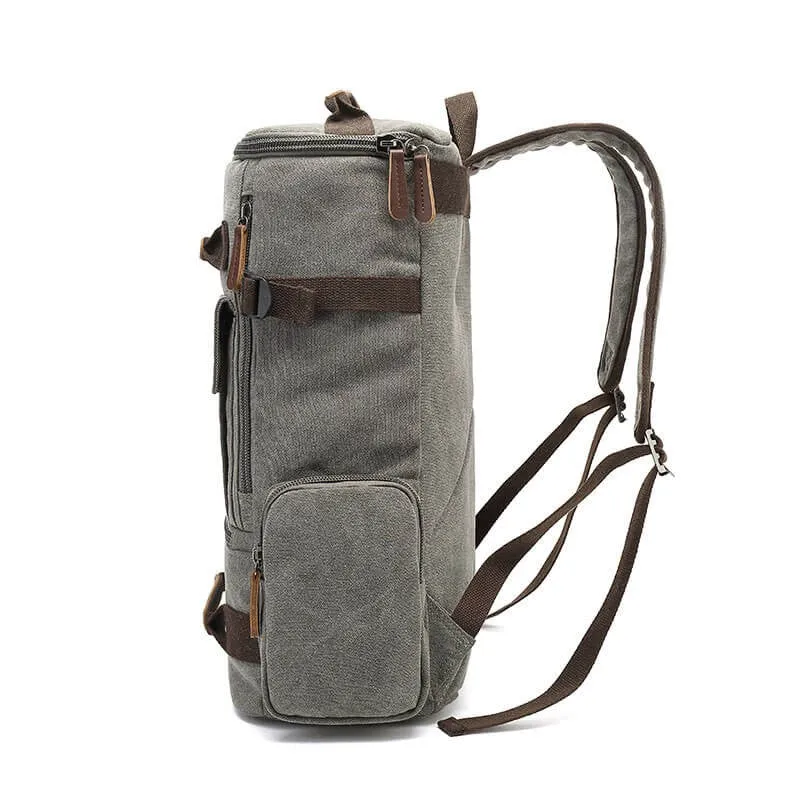 vintage fashion style canvas large capacity traveling outdoor backpack