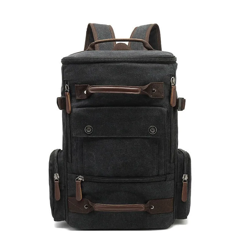 vintage fashion style canvas large capacity traveling outdoor backpack