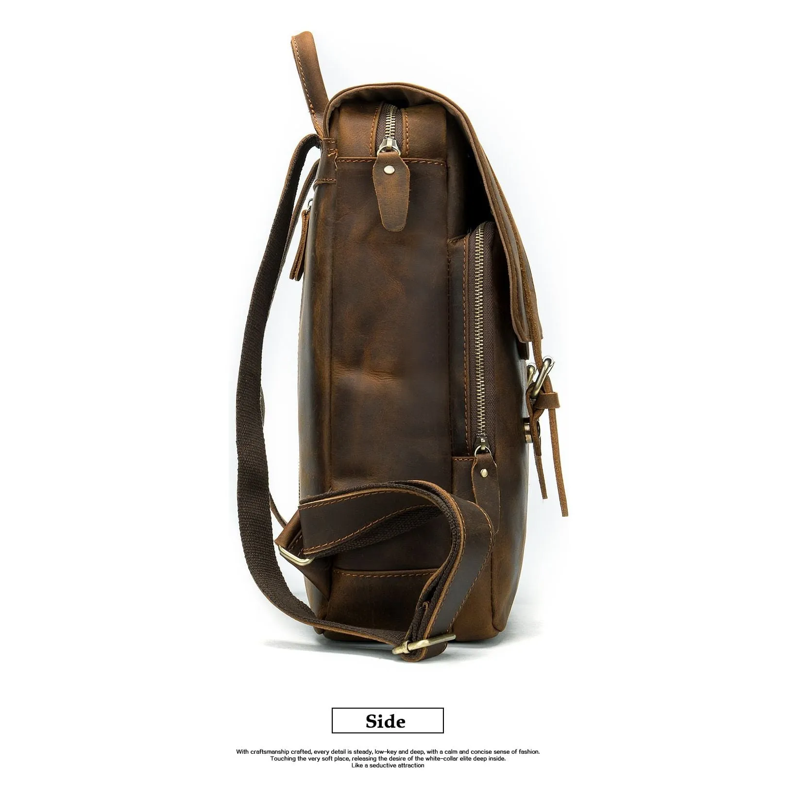 Vintage Luxe Air Cushion Leather Backpack