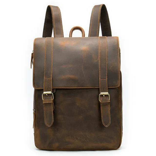 Vintage Luxe Air Cushion Leather Backpack