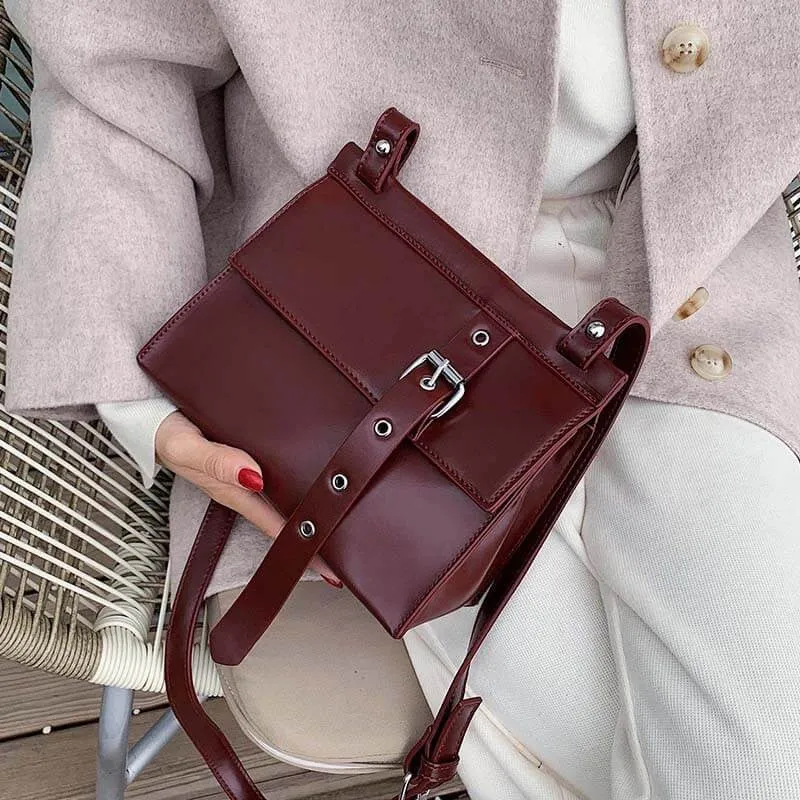 women's chic niche french style graceful classic joker leather shoulder bag