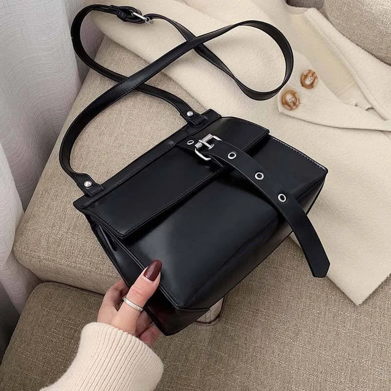 women's chic niche french style graceful classic joker leather shoulder bag